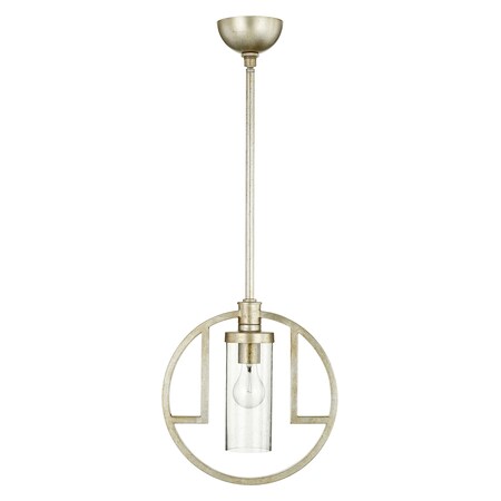 Quorum Julian Mini Pend Aged Silver Leaf W/ Clear/ Seeded 303-60